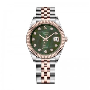 Alexandre Christie AC 5013  Silver Green Oyster Dial Man MDBTRMG